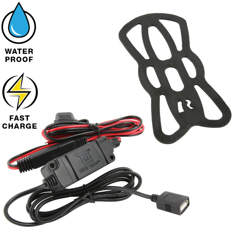 RAM® Tough-Charge™ 15W Waterproof Wireless Charging Holder with Charger