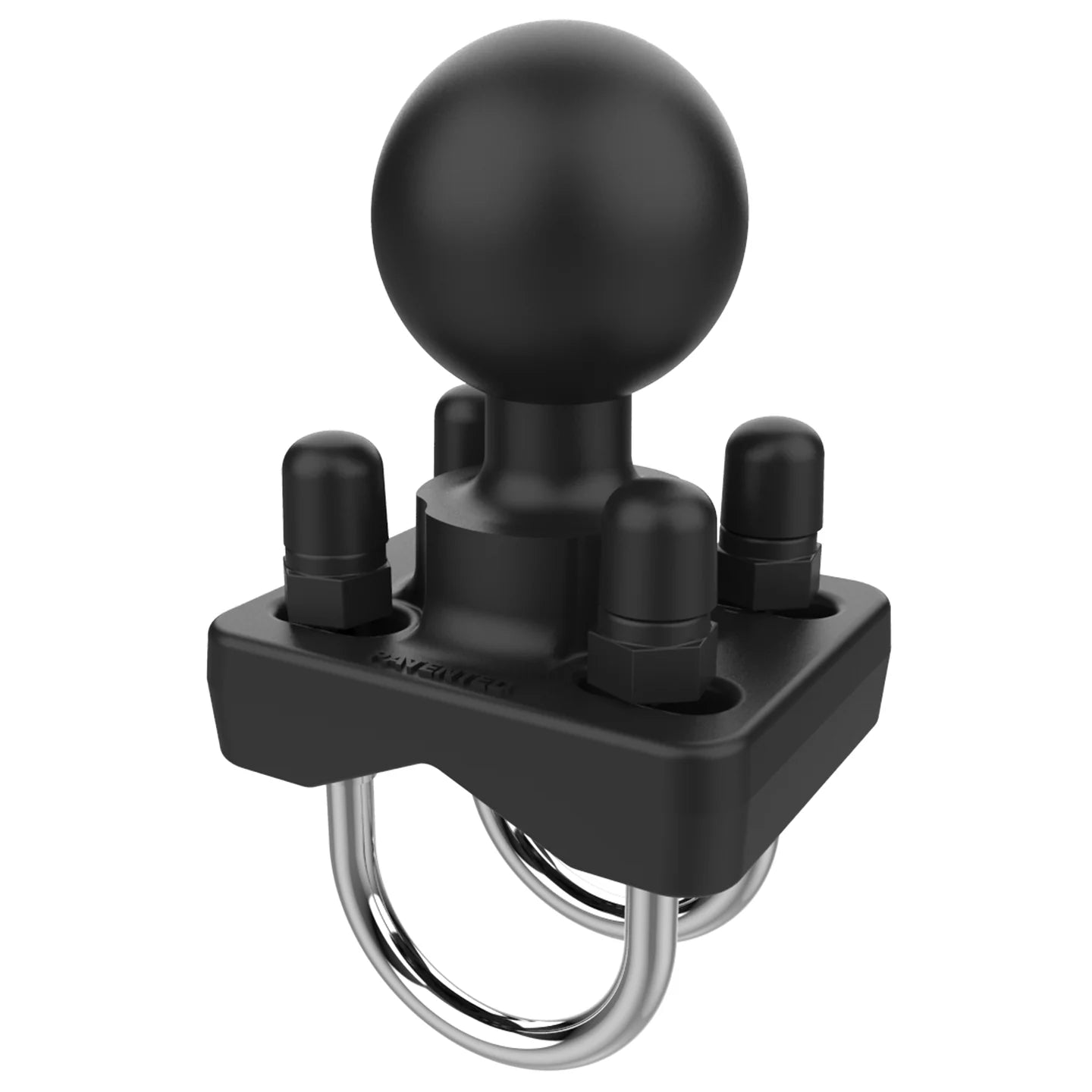 RAM Double U-Bolt Rail Mount for Smaller Rails with Diamond Plate