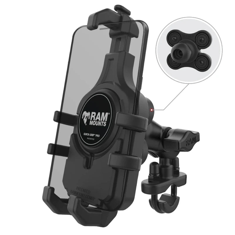RAM-B-149Z-A-PD5VU RAM® Quick-Grip™ Pro Vibration Damping Phone Mount with U-Bolt Base