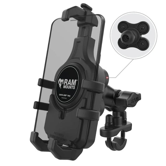 RAM-B-149Z-A-PD5VU RAM® Quick-Grip™ Pro Vibration Damping Phone Mount with U-Bolt Base