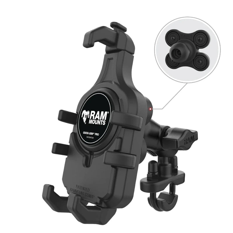 RAM-B-149Z-A-PD5VU RAM® Quick-Grip™ Pro Vibration Damping Phone Mount with U-Bolt Base