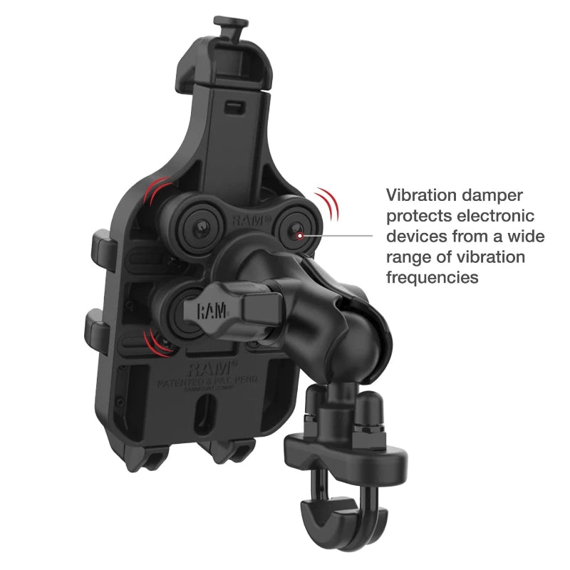 RAM-B-149Z-A-PD5VU RAM® Quick-Grip™ Pro Vibration Damping Phone Mount with U-Bolt Base