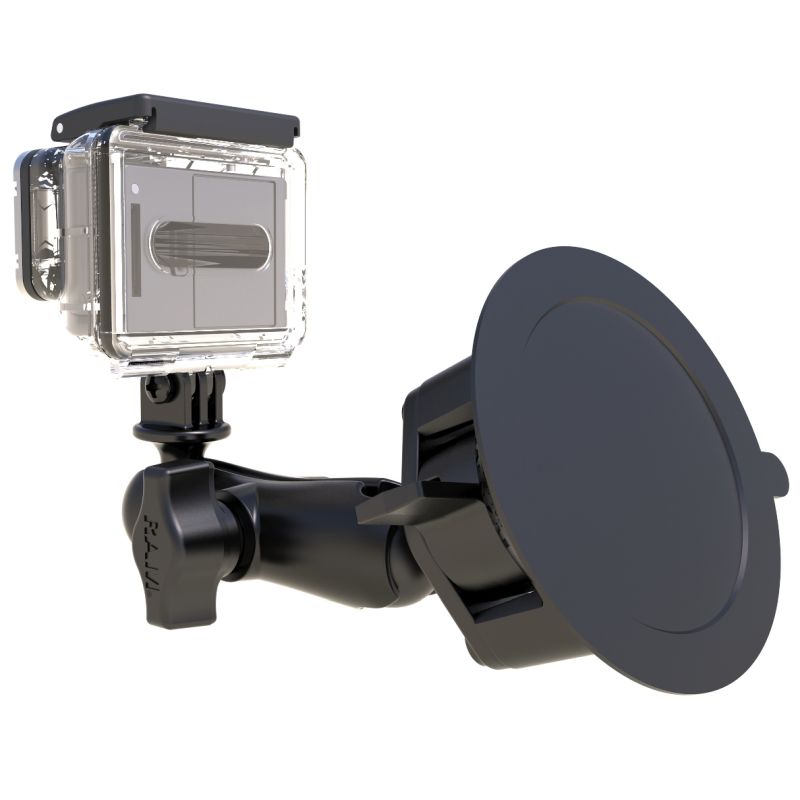 RAM-B-166-GOP1U RAM® Twist-Lock™ Suction Cup Mount with Action Camera Adapter - Medium Arm