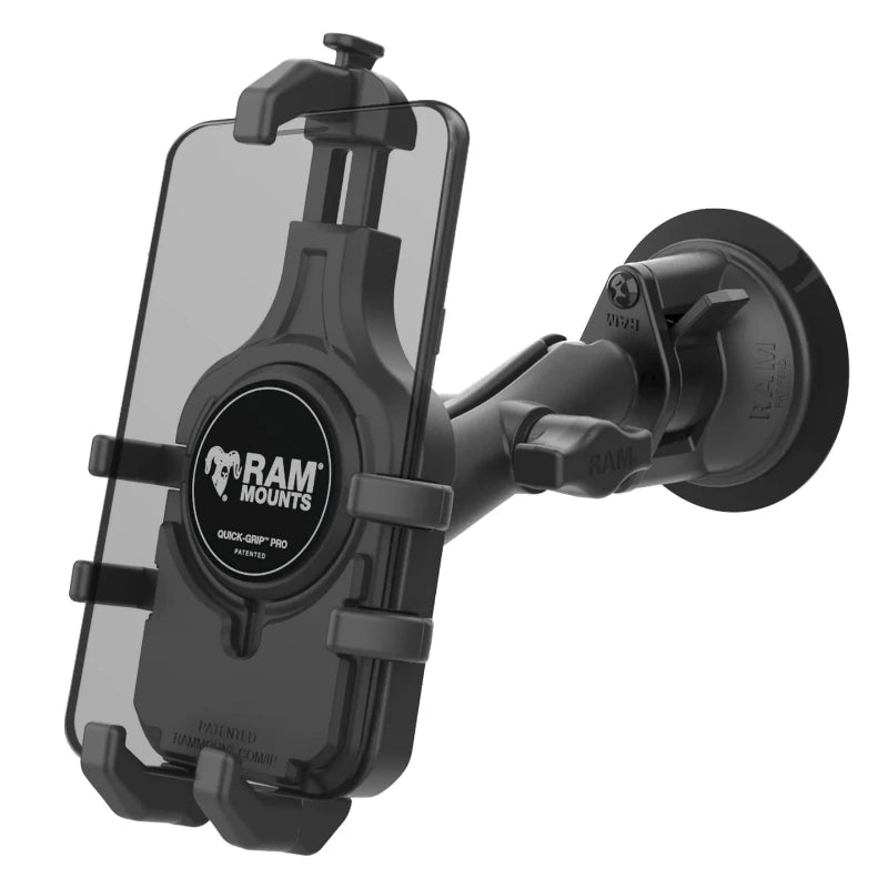 RAM-B-166-PD5U RAM® Quick-Grip™ Pro Phone Mount with Twist-Lock™ Suction Cup – Medium