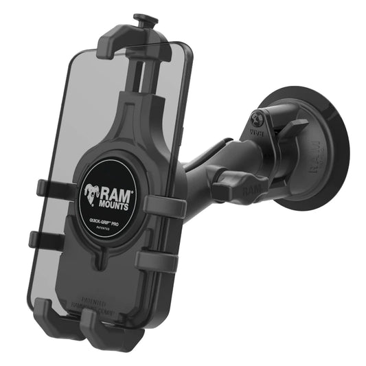 RAM-B-166-PD5U RAM® Quick-Grip™ Pro Phone Mount with Twist-Lock™ Suction Cup – Medium