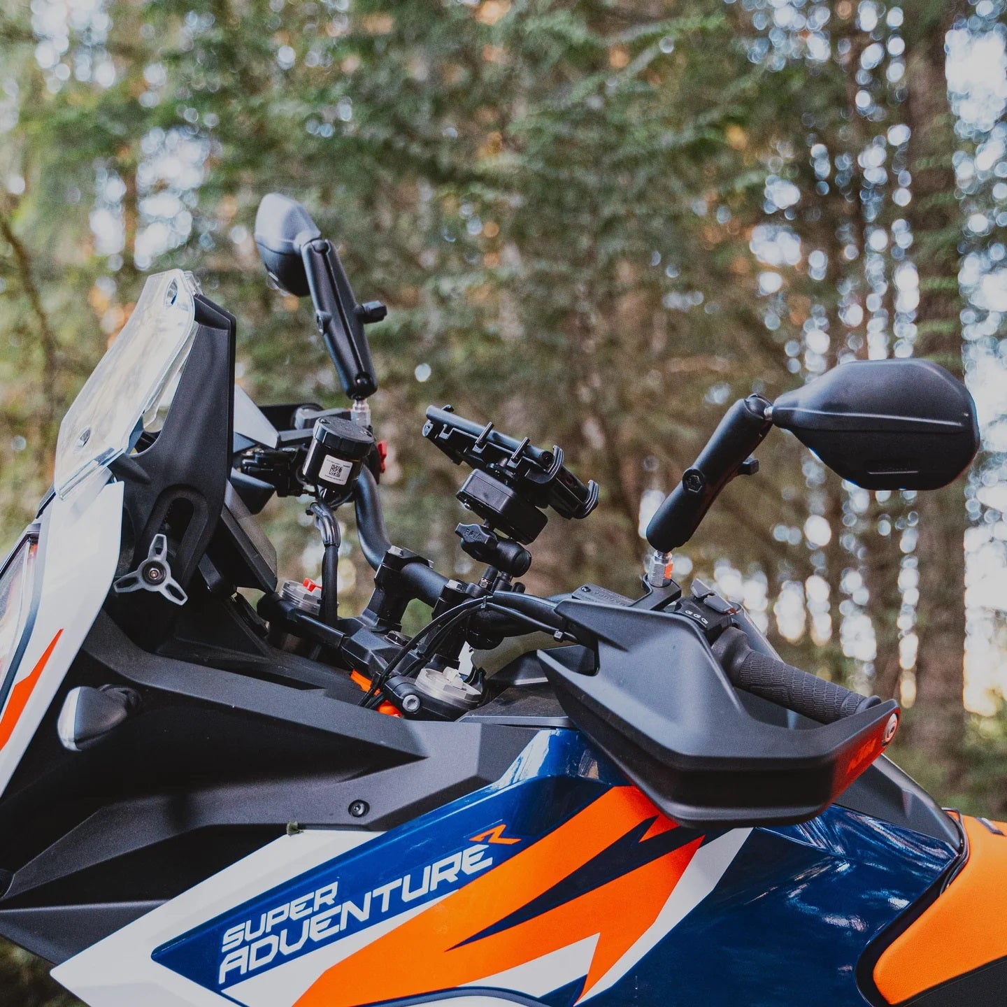 RAM-B-349-M1015-C-465RL RAM® Tough-Mirror™ Kit with Bases and Long Arms - on KTM