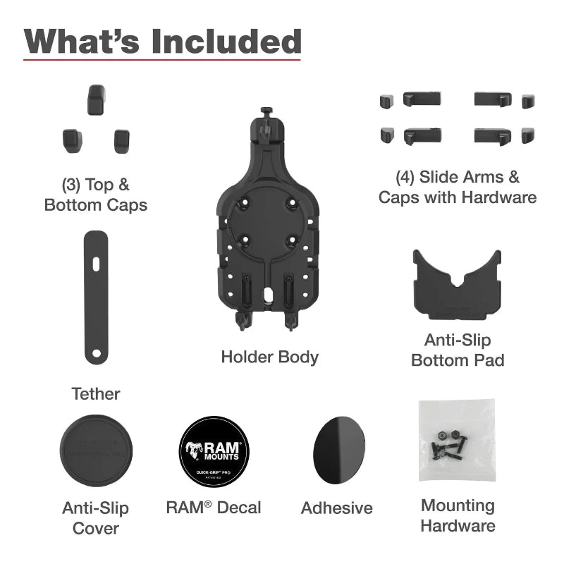 RAM-HOL-PD5U RAM® Quick-Grip™ Pro Phone Holder accessories and components