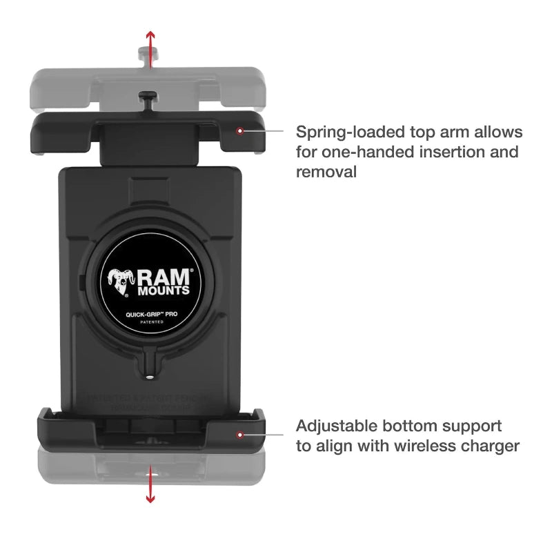 RAM-HOL-PD7U RAM® Quick-Grip™ Pro XL Phone Holder - one handed insertion and removal