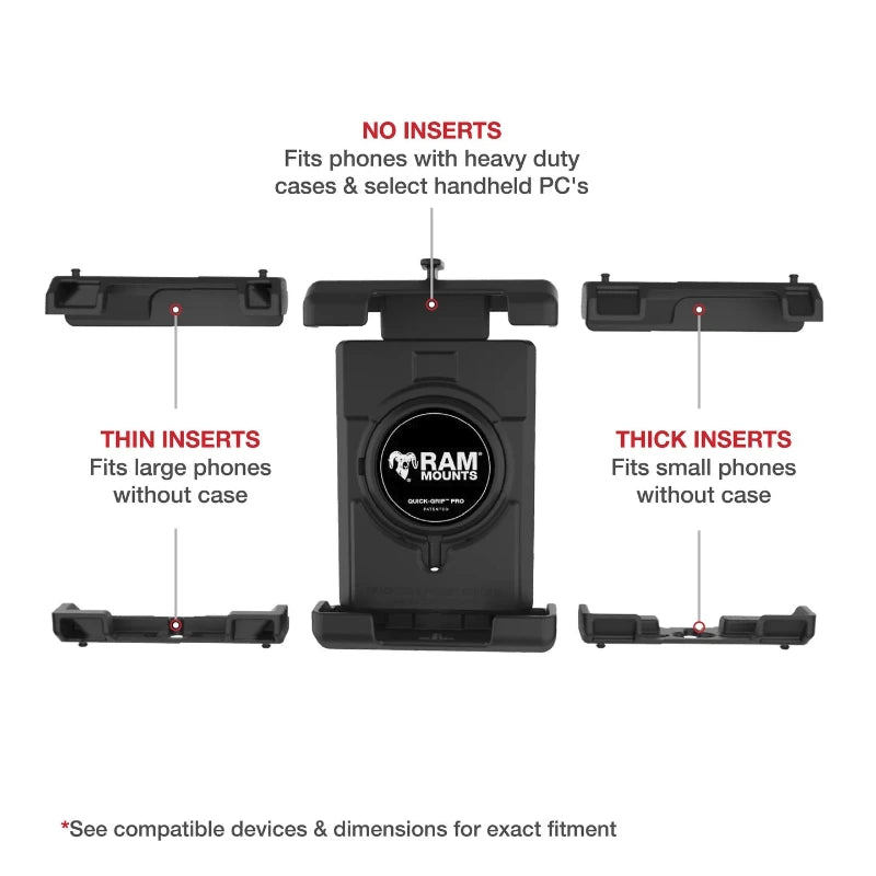 RAM-HOL-PD7U RAM® Quick-Grip™ Pro XL Phone Holder inserts