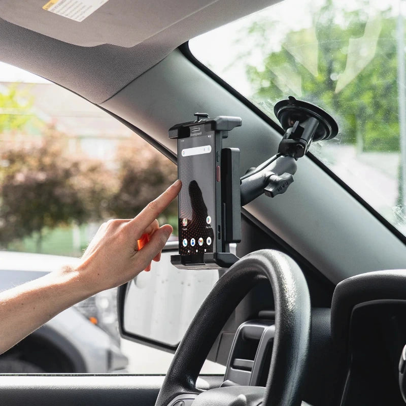 RAM-HOL-PD7U RAM® Quick-Grip™ Pro XL Phone Holder on windscreen