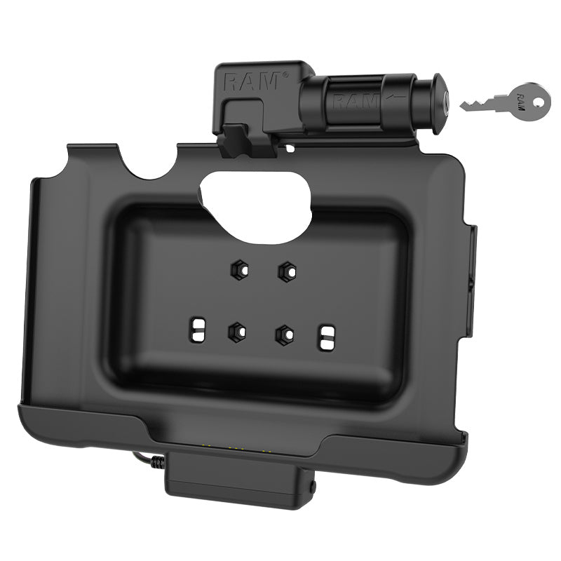 RAM-HOL-SAM57PKLU RAM Skin Key Lock Powered Cradle Tab Active4 Pro Tab Active Pro empty - front