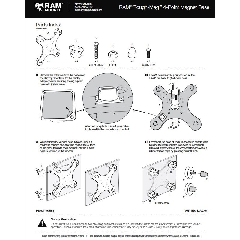 RAM-MAG48-4U components and assembly instructions