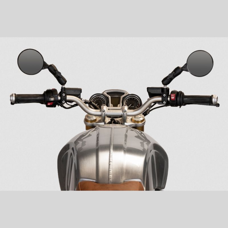 DoubleTake Dual Sport mirrors installed witrh RAM arms