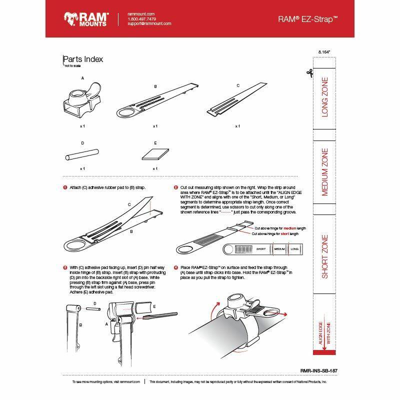 RAP-SB-187 RAM® EZ-Strap™ Rail Mount instructions