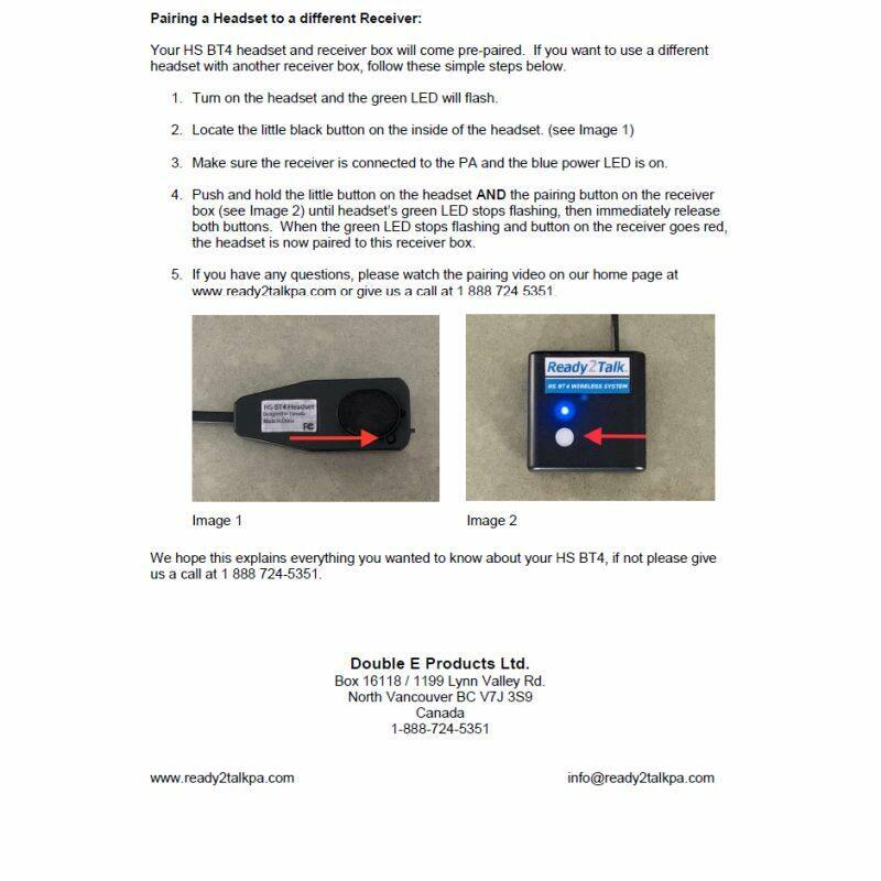Ready2Talk HSBT4 Bluetooth headset manual p3