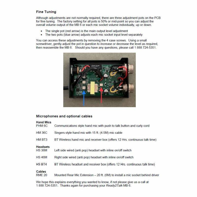 Ready2Talk MB6 manual page 3