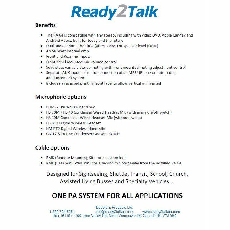 Ready2Talk PA64 manual page 2