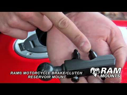 RAM Motorcycle Brake/Clutch Clamp / U-Bolt Mount with Round Base / Short Arm