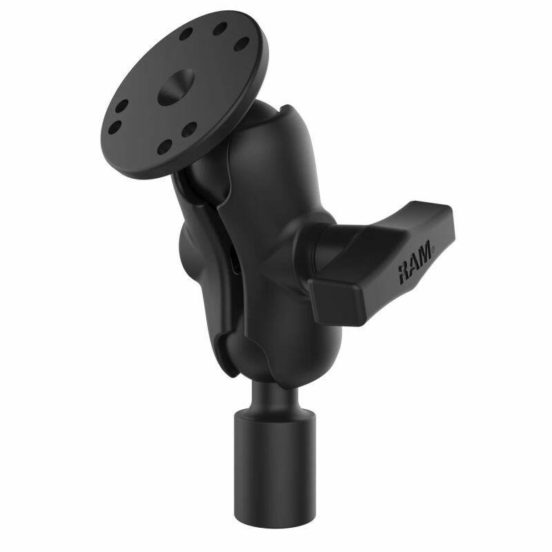 RAM-101-B-218-1U RAM® Short Double Ball Mount with Round Plate and 1/2" NPT Thread
