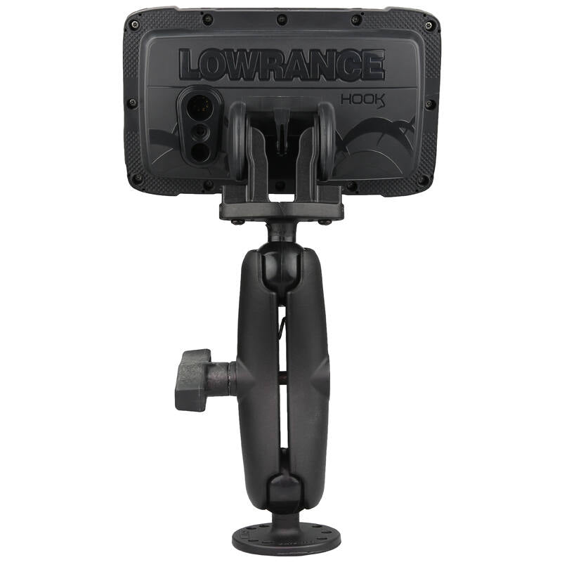 RAM-101-LO12 RAM® Double Ball Mount for Lowrance Hook² & Reveal Series from rear