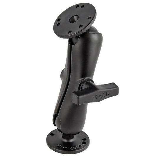 RAM-101U RAM Double Ball Mount with 2 Round Base Plates - C Series - Medium Arm