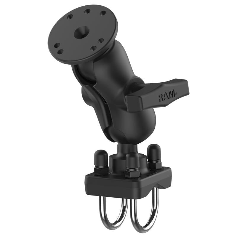 RAM-101U-B-235 RAM® Double U-Bolt Rail Mount for Smaller Rails with short arm