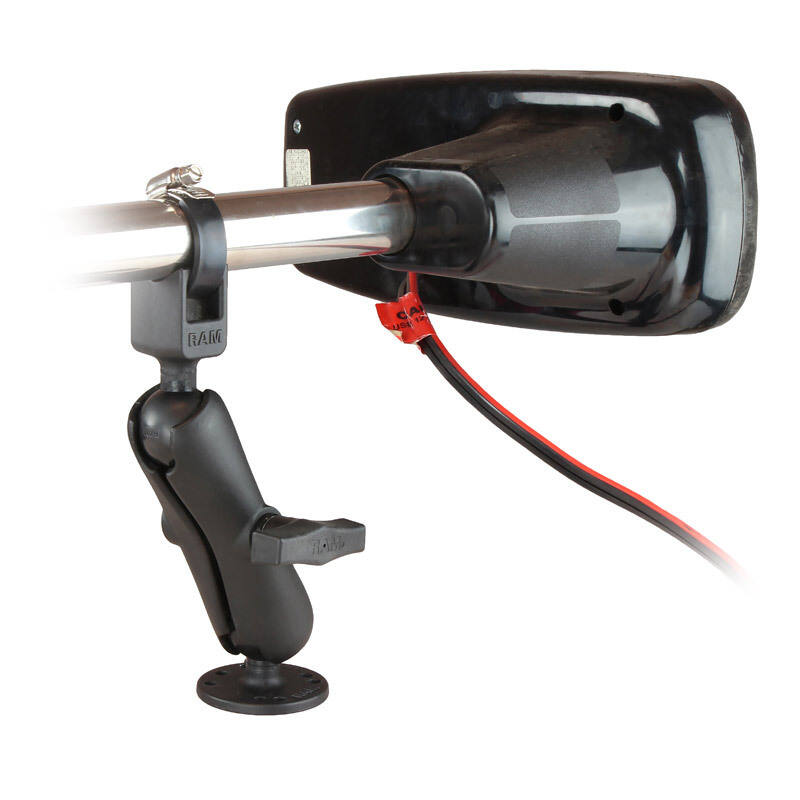 RAM-108-BU RAM® Trolling Motor Stabilizer with Strap Hose Clamp - Short Arm with trolling motor