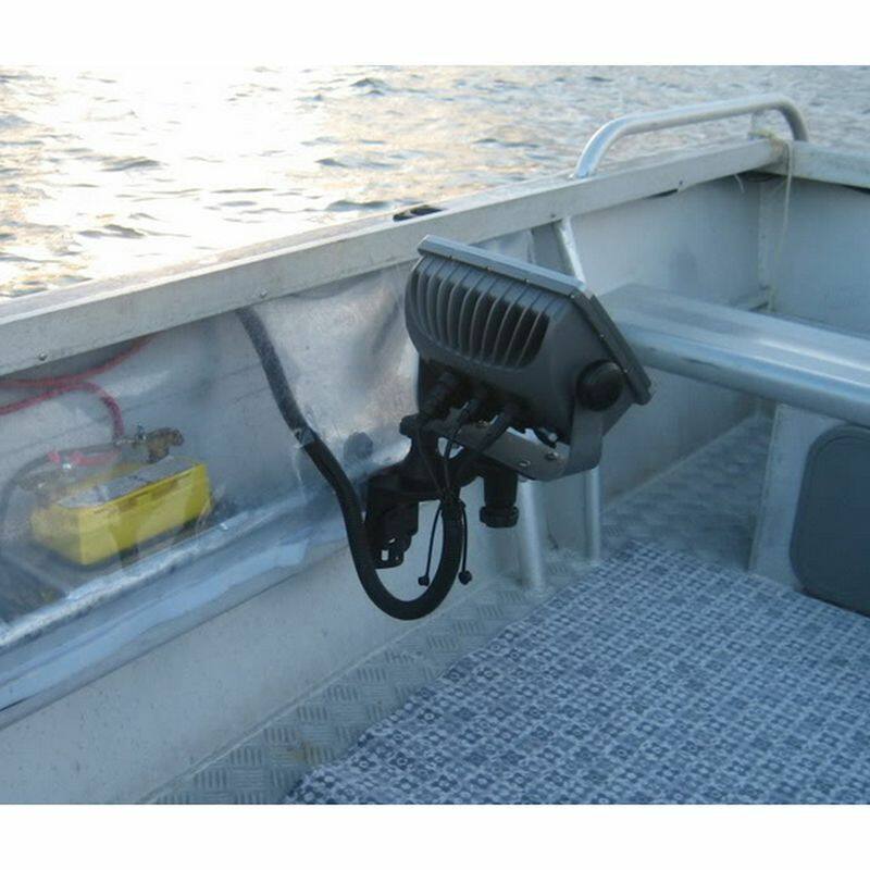 RAM-109VU RAM® Vertical 6" Swing Arm Mount installed on boat