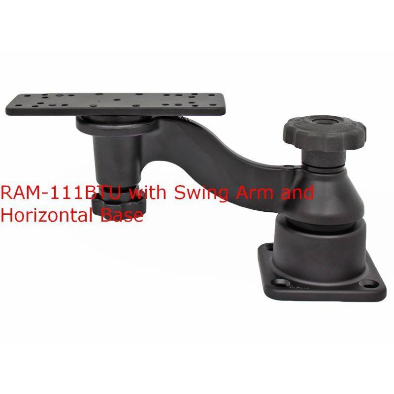 RAM-111BTU RAM® Rectangular Plate Adapter for Swing Arm Mounts with swing arm and base
