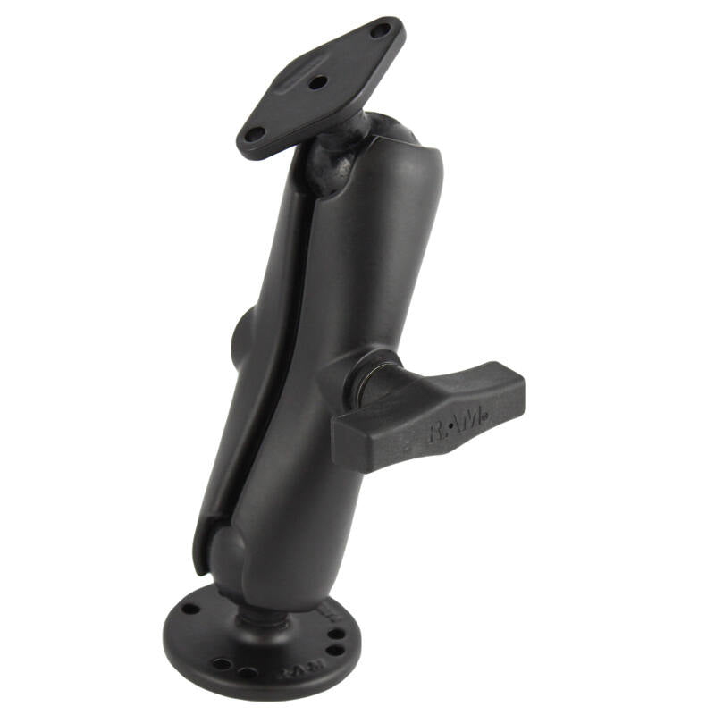 RAM-138U 1.5" Ball Flat Surface Mount with Double Socket Arm, 2.5" Round Base & Diamond Base