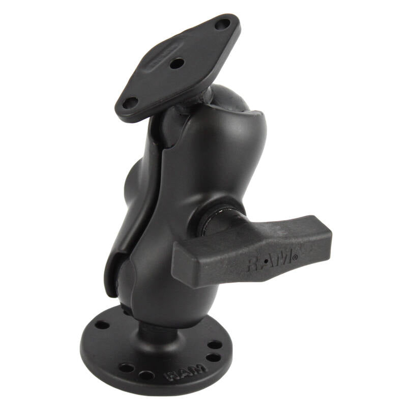 RAM-138U-B RAM® Double Ball Drill-Down Mount with Diamond Plate - Short