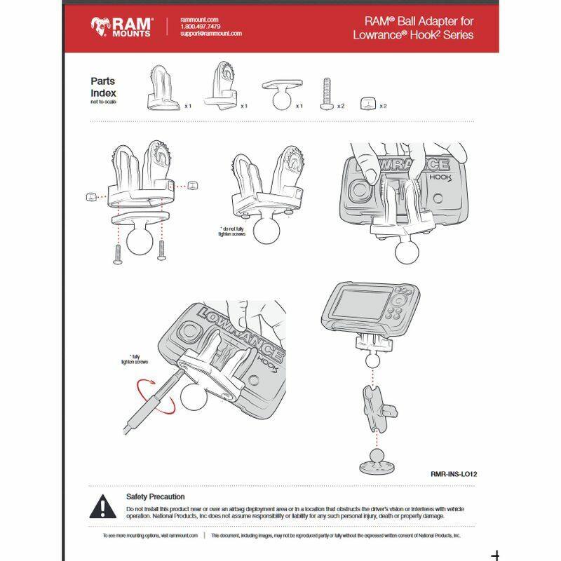 RAM-202-LO12 RAM® Mount for Lowrance Hook² & Reveal Series - instructions