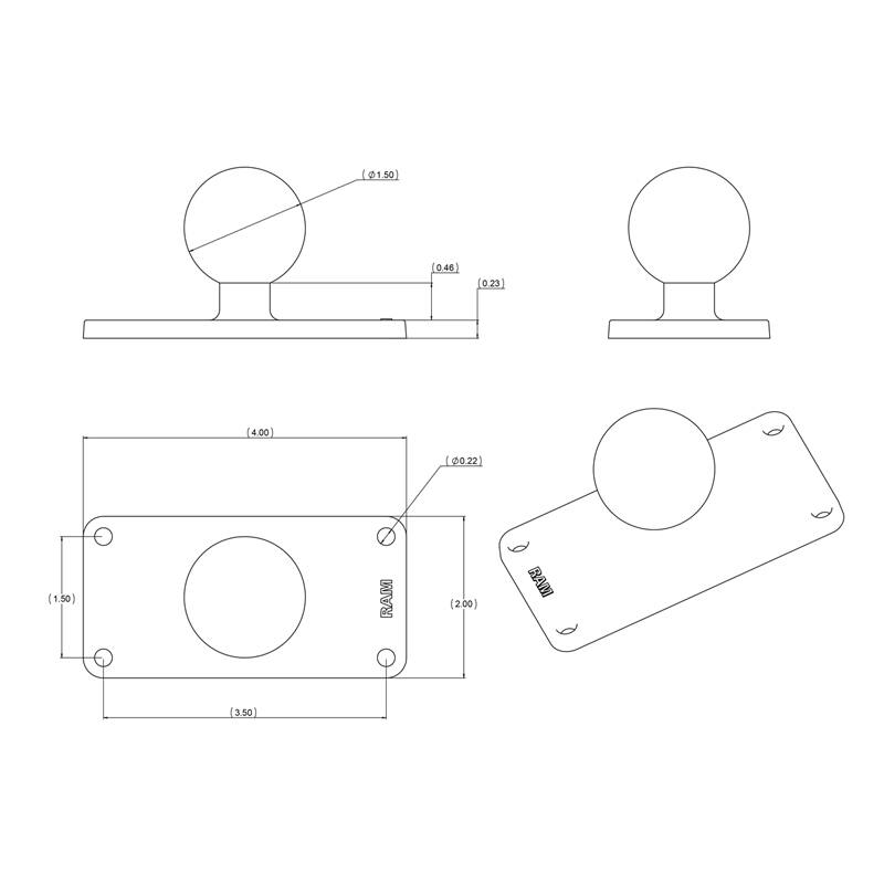 ram-202u-24 dimensions and hole patterns