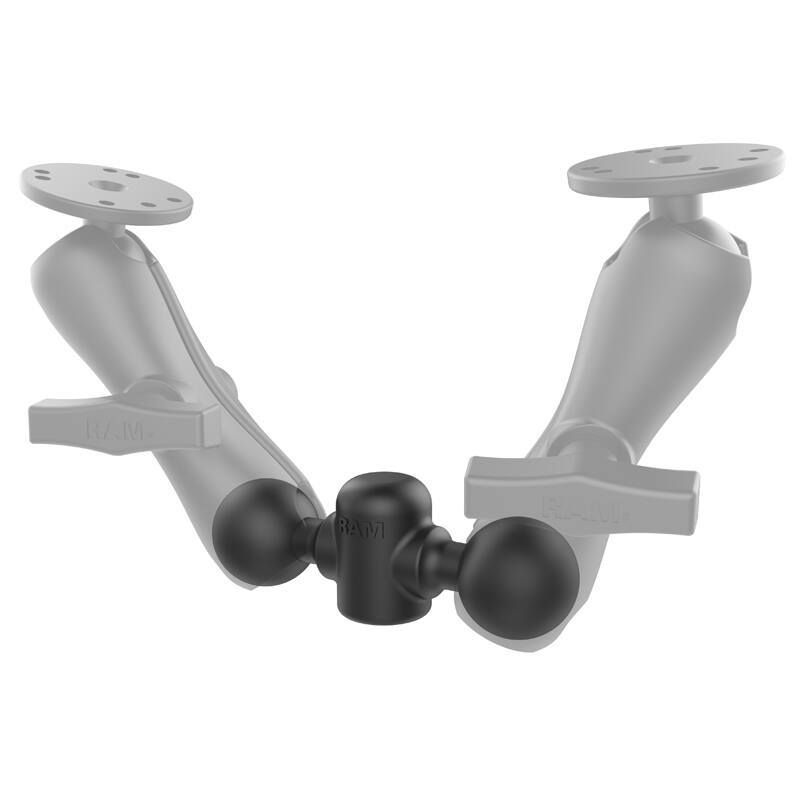 RAM-217-3U RAM® Double Ball Adaptor with 1/2" NPT Threaded Hole clear arms