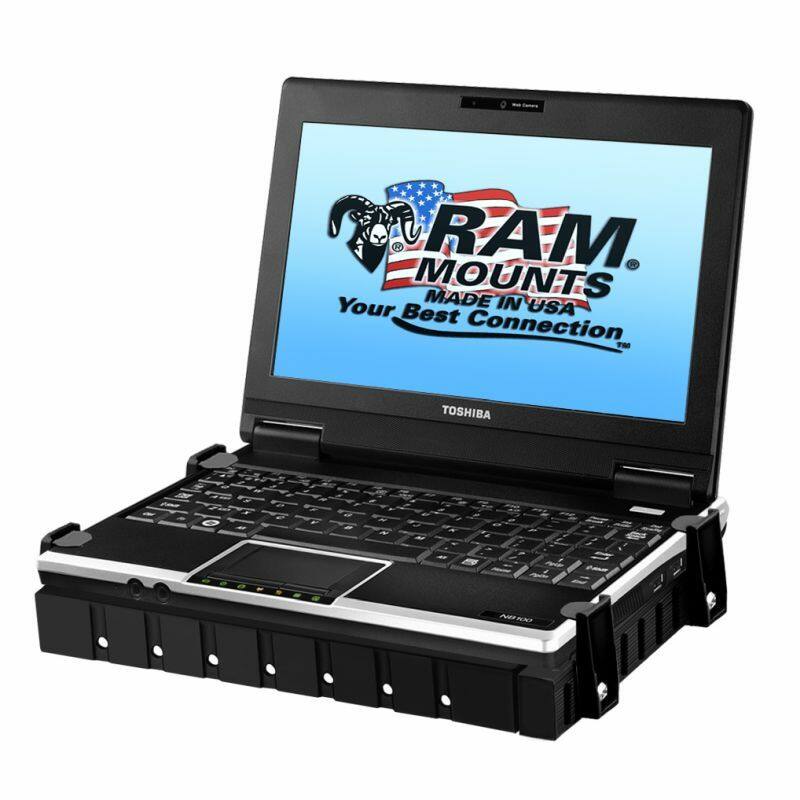 RAM-234-6 RAM® Tough-Tray™ II Spring Loaded Netbook/Tablet Holder with Toshiba laptop
