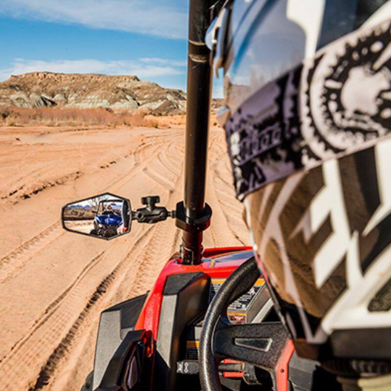 DoubleTake Adventure mirror with short RAM arm on UTV