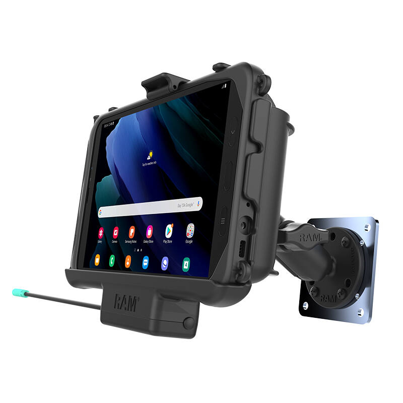 RAM-B-101-225B-SAM60P-HARU RAM® EZ-Roll'r™ Powered Mount for Samsung Tab Active3 and Tab Active2
