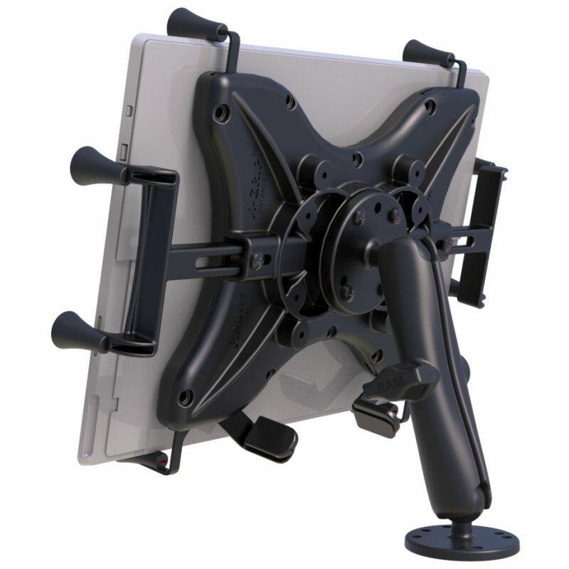 RAM-B-101-C-UN11U RAM® X-Grip® Drill-Down Double Ball Mount for 12" Tablets from behind
