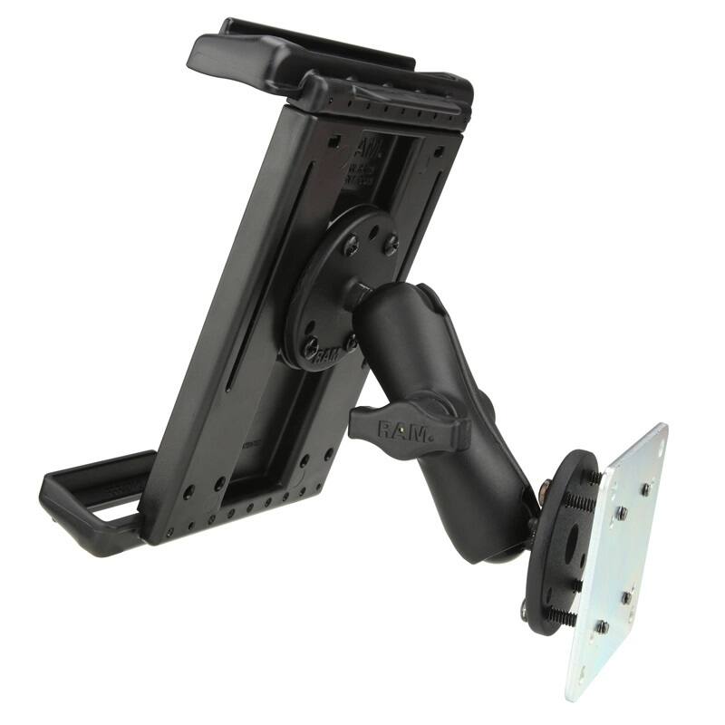 RAM-B-101B-TAB12U RAM® Dashboard Mount with Backing Plate for 8" Tablets with Cases from rear
