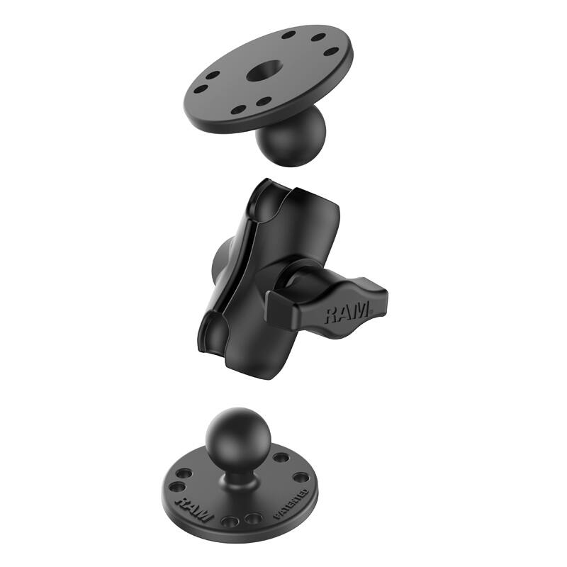 RAM-B-101U-A RAM® Universal Double Ball Mount with Two Round Plates - B Size Short arm components