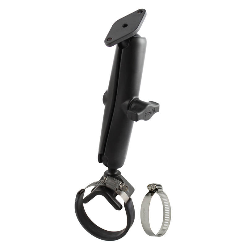 RAM-B-108-C-238 RAM® Double Ball Strap Hose Clamp Mount with Diamond Plate