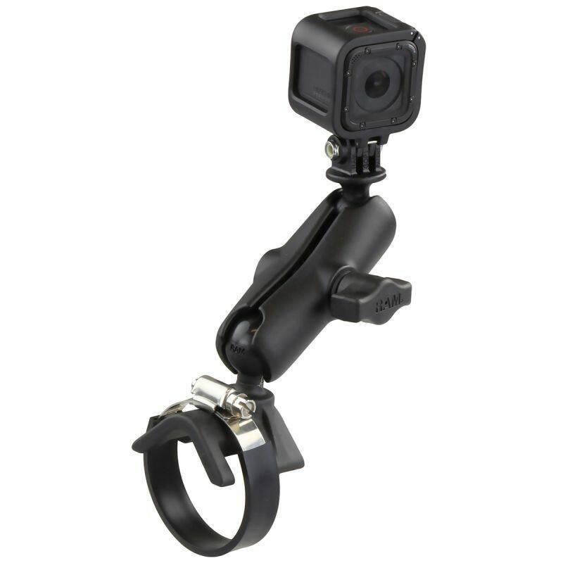 RAM-B-108-GOP1U RAM® Strap Clamp Mount with Universal Action Camera Adaptor with Go-Pro