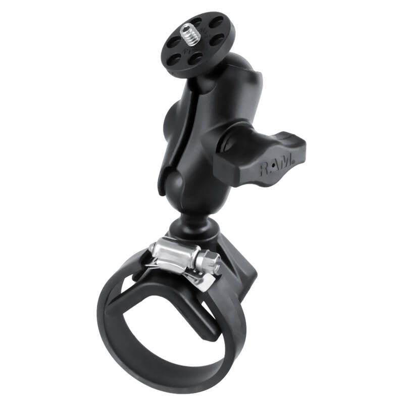 RAM-B-108B-A-366U RAM® Strap Hose Clamp Mount with 1/4"-20 Camera Adaptor - Short arm