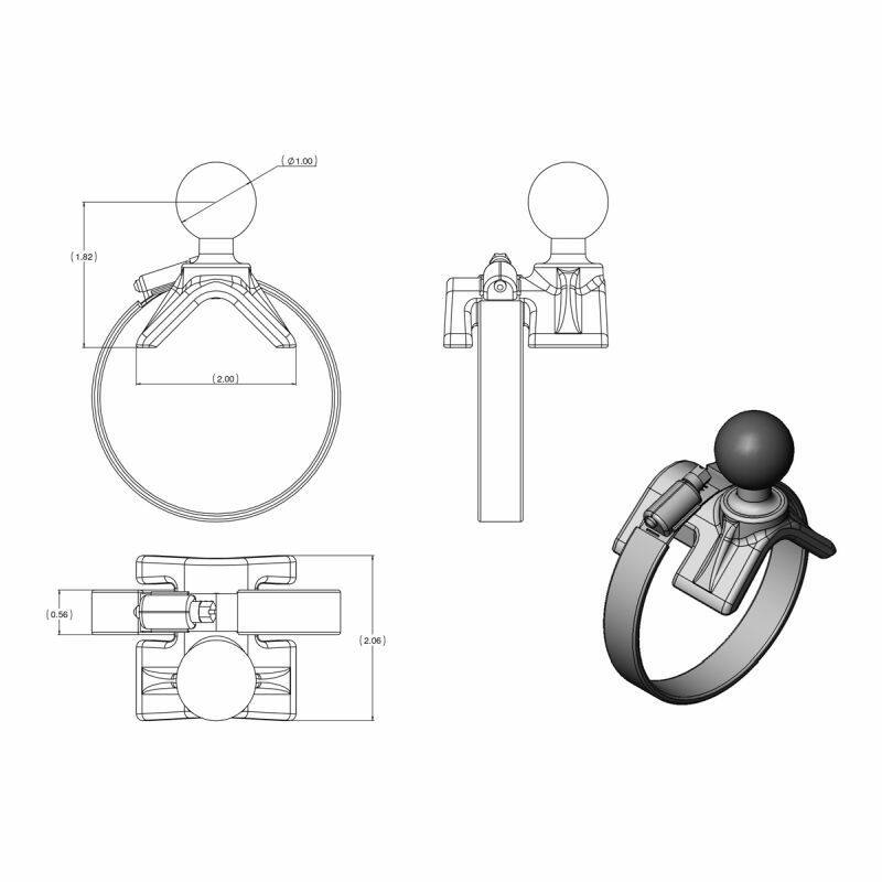 ram-b-108bu strap base dimensions