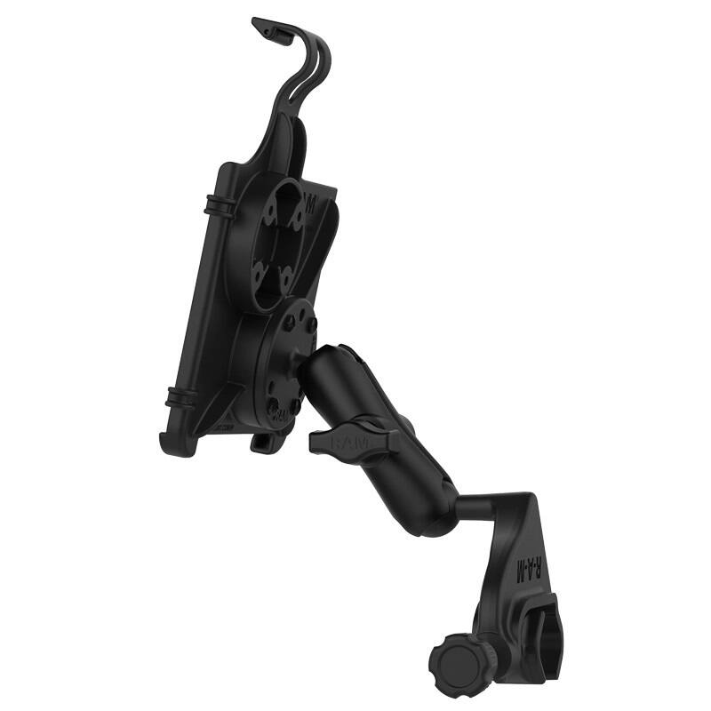 RAM-B-121-AP36U RAM® EZ-Roll'r™ Cradle with Yoke Clamp Mount for Apple iPad mini 6 from side
