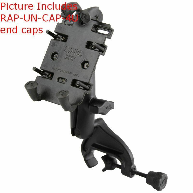 RAM-B-121-PD3 RAM® Quick-Grip™ Phone Mount with Yoke Clamp Base with optional end caps