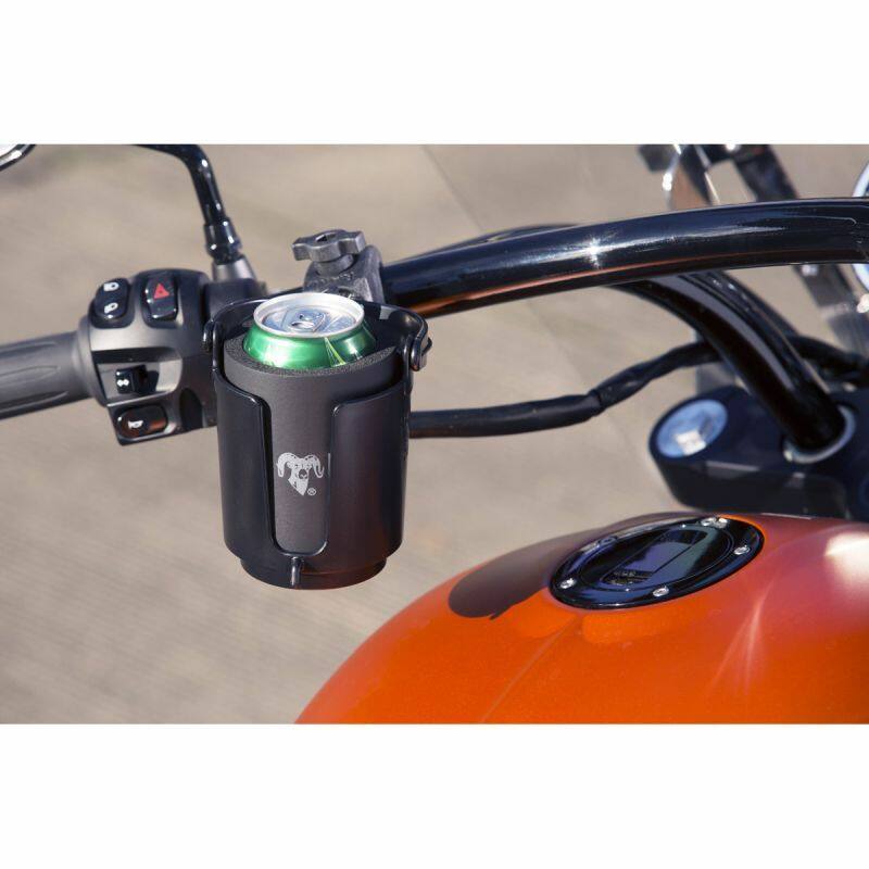 RAM-B-132-400U RAM® Level Cup™ 16oz Drink Holder with RAM® Tough-Claw™ Mount on motorcycle
