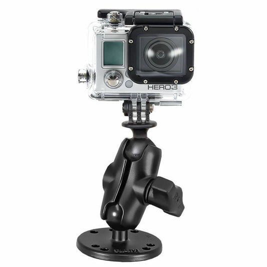RAM-B-138-A-GOP1U - RAM® Drill-Down Mount with Universal Action Camera Adapter - Short Arm