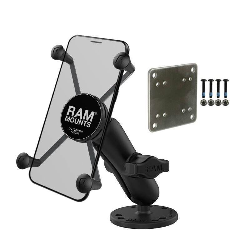 RAM-B-138-UN7-225BU RAM® X-Grip® Phone Mount with Drill-Down Base & Backer Plate
