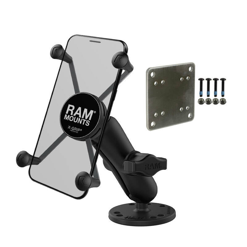 RAM X-Grip Universal Smartphone Cradle - Flat Surface Mount with Backing Plate